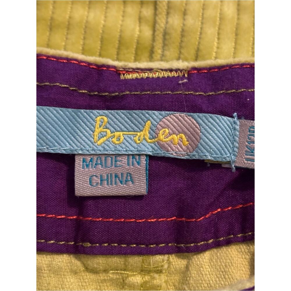 Boden Chartreuse Color Corduroy Mini Skirt Size 8R - Picture 3 of 6